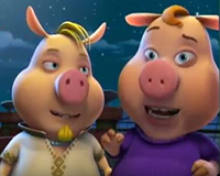 PELICULA INFANTIL 3 cerditos y un bebe